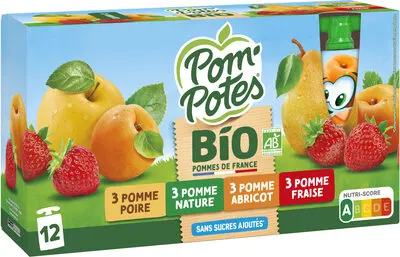 Pom’potes Compotes Gourdes BIO Multivariétés 12x90g