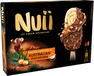 Glace vanille et sauce caramel salé & Noix macadamia